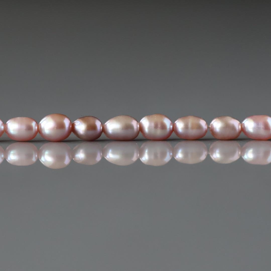 4mm AAAA Freshwater Pearl Beads Rice Shape Pearls Lavender Pink Pearls Baroque 15" Beads Beading Crafter Gift June Birthstone DIY Jewelry