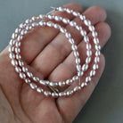 4mm Lavender Freshwater Pearl Beads - Rice Natural Gemstone 15" Strand