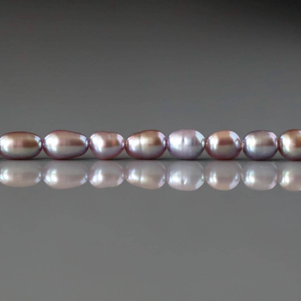 4mm AAAA Freshwater Pearl Beads Rice Shape Pearls Lavender Gray Pearls Baroque 15" Beads Beading Crafter Gift June Birthstone DIY Jewelry