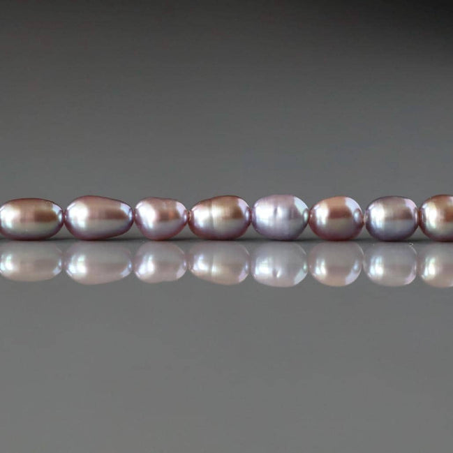 4mm AAAA Freshwater Pearl Beads Rice Shape Pearls Lavender Gray Pearls Baroque 15" Beads Beading Crafter Gift June Birthstone DIY Jewelry