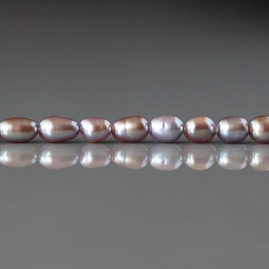 4mm AAAA Freshwater Pearl Beads Rice Shape Pearls Lavender Gray Pearls Baroque 15" Beads Beading Crafter Gift June Birthstone DIY Jewelry