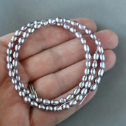 4mm AAAA Freshwater Pearl Beads Rice Shape Pearls Lavender Gray Pearls Baroque 15