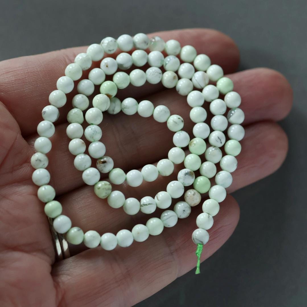 4mm Lemon Jade Beads ‚Äì Smooth Round Natural Gemstone 15" Strand