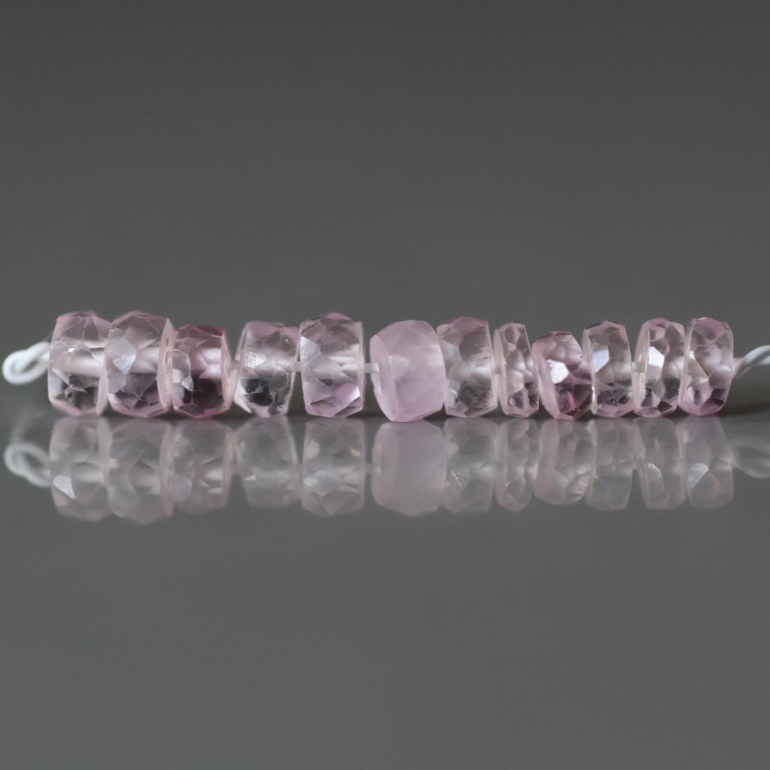 4mm Light Pink Sapphire Beads Rondelle 12 PCs Faceted Genuine Gemstone Beads Jewelry Making Beading Craft Gift September Birthstone