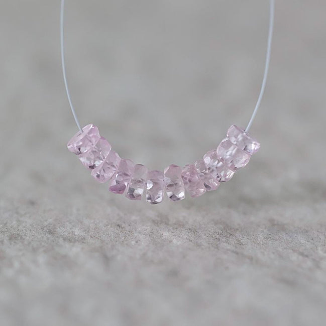 4mm Light Pink Sapphire Beads Rondelle Faceted 1” Natural Gemstone for DIY Jewelry Making Supplies