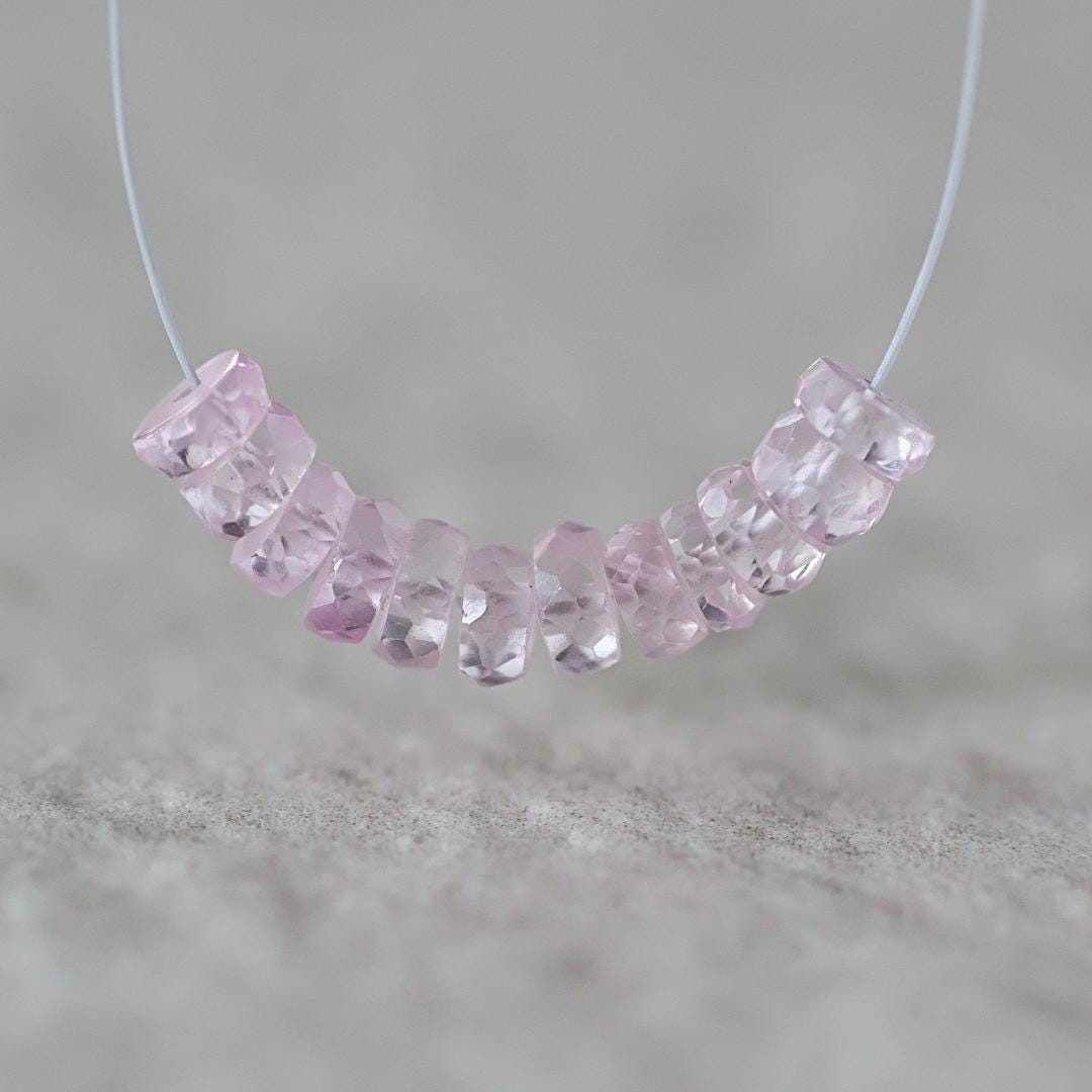 4mm Light Pink Sapphire Beads Rondelle Faceted 1” Natural Gemstone for DIY Jewelry Making Supplies