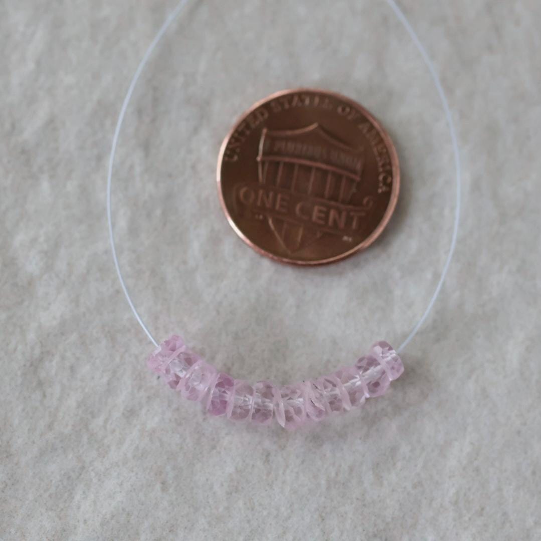 4mm Light Pink Sapphire Beads Rondelle Faceted 1” Natural Gemstone for DIY Jewelry Making Supplies