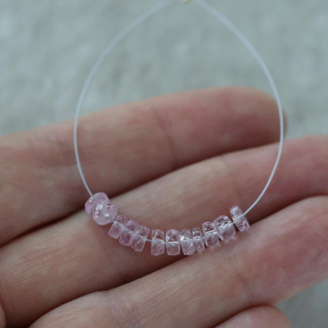4mm Light Pink Sapphire Beads Rondelle Faceted 1” Natural Gemstone for DIY Jewelry Making Supplies