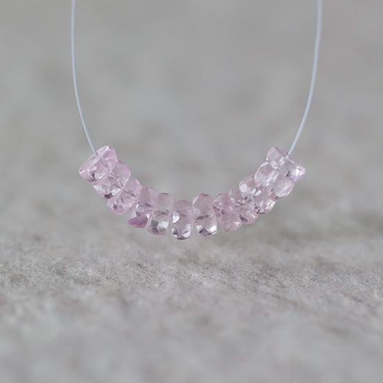 4mm Light Pink Sapphire Beads Rondelle Faceted 1” Natural Gemstone for DIY Jewelry Making Supplies