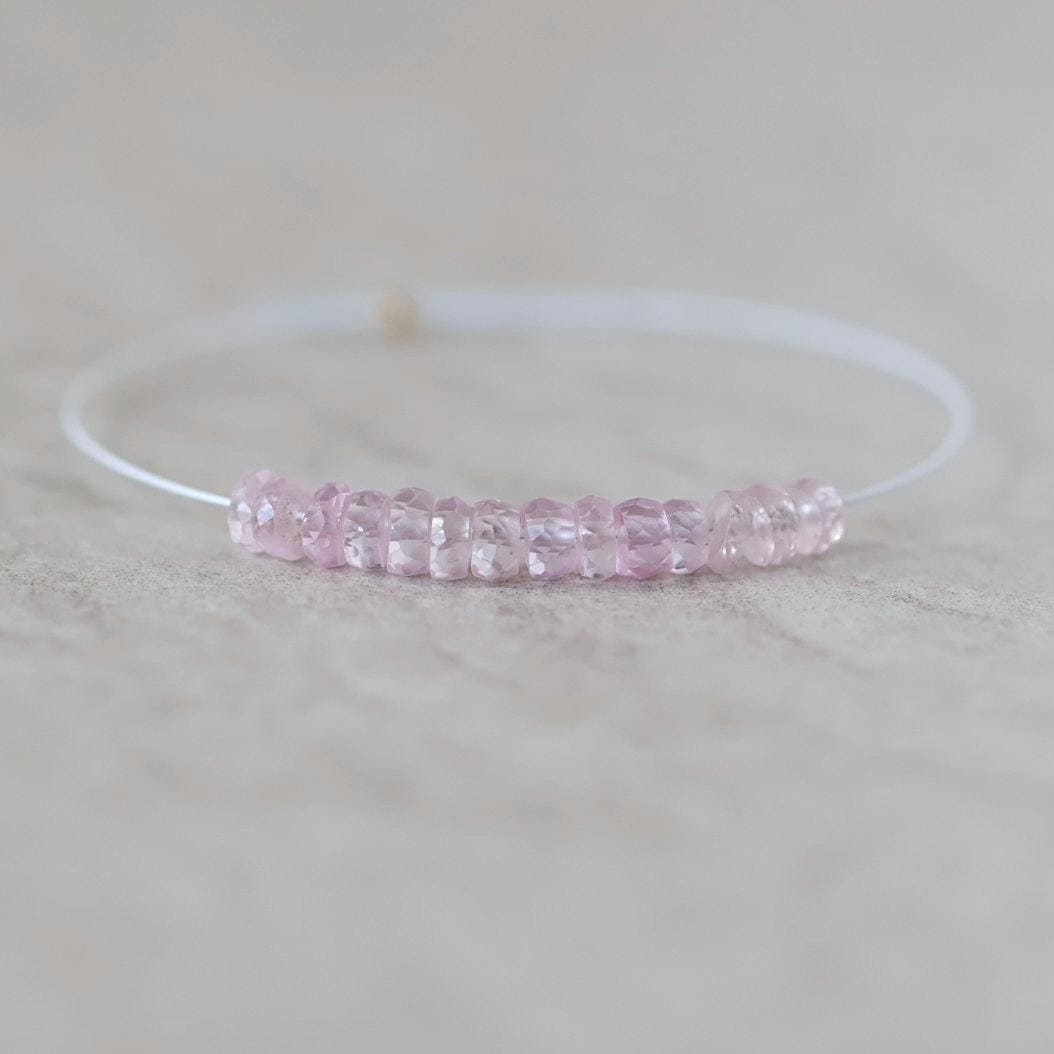 4mm Light Pink Sapphire Beads Rondelle Faceted 1” Natural Gemstone for DIY Jewelry Making Supplies