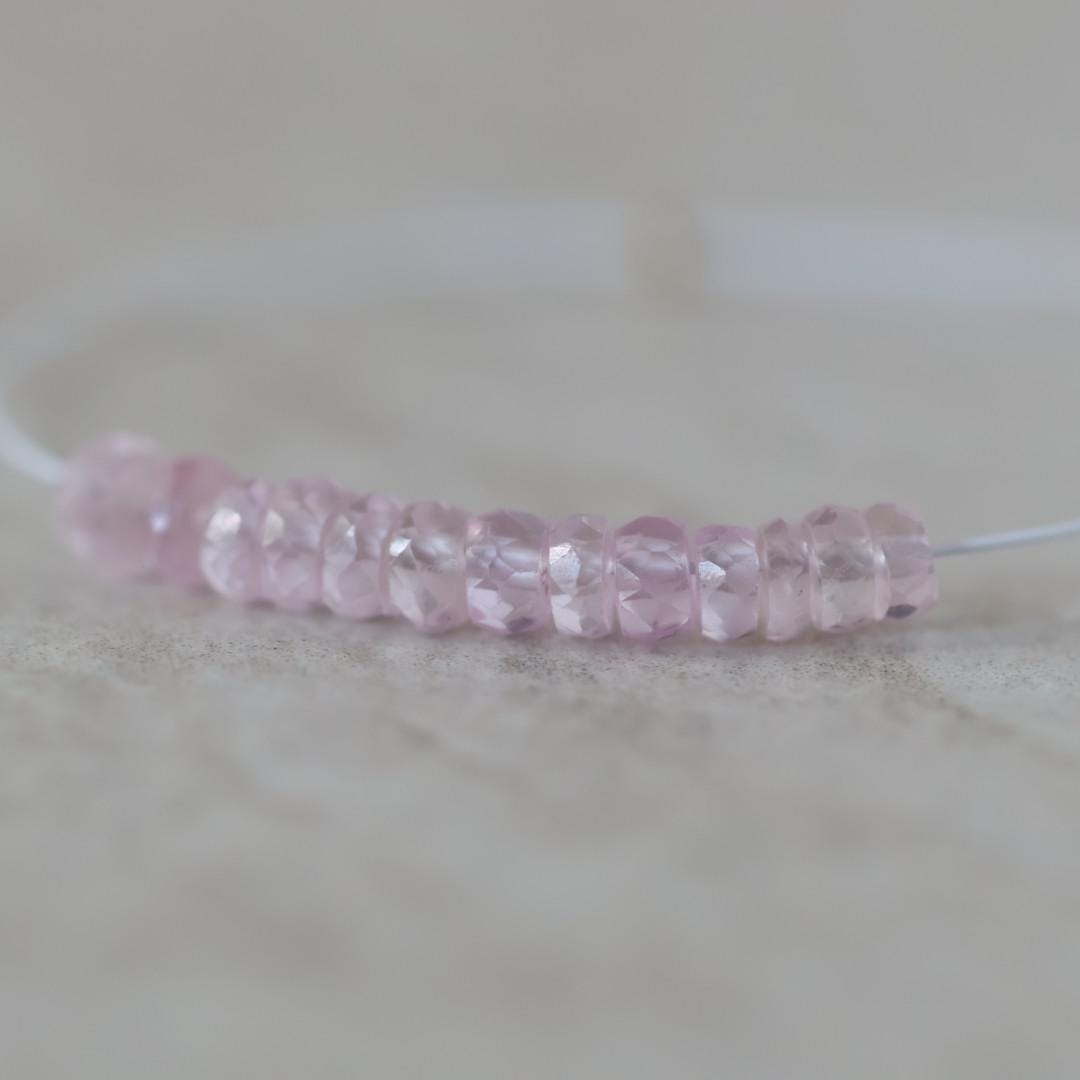 4mm Light Pink Sapphire Beads Rondelle Faceted 1” Natural Gemstone for DIY Jewelry Making Supplies