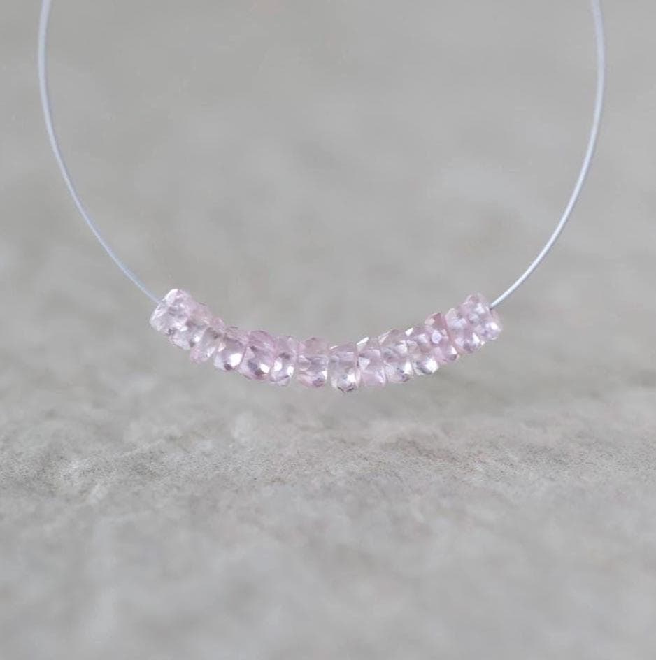 4mm Light Pink Sapphire Beads Rondelle Faceted 1” Natural Gemstone for DIY Jewelry Making Supplies