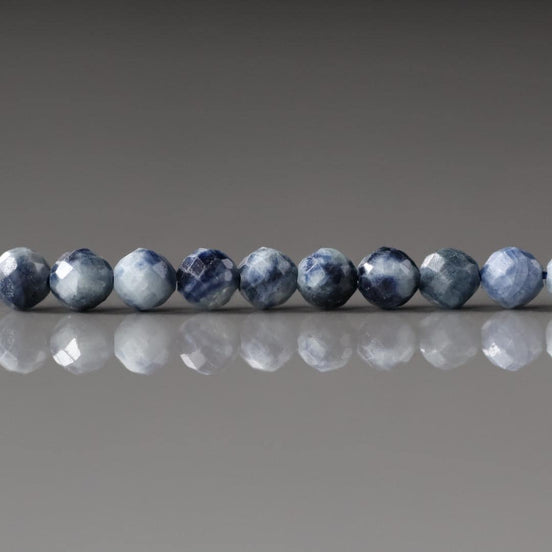 4mm Natural Light Sapphire Beads Faceted 15" Genuine South African White Sapphire Gemstone Beads Beading Craft Gift September Birthstone