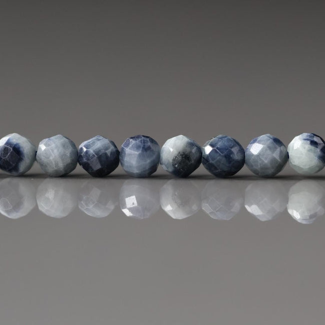 4mm Natural Light Sapphire Beads Faceted 15" Genuine South African White Sapphire Gemstone Beads Beading Craft Gift September Birthstone