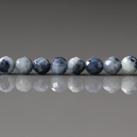 4mm Natural Light Sapphire Beads Faceted 15" Genuine South African White Sapphire Gemstone Beads Beading Craft Gift September Birthstone