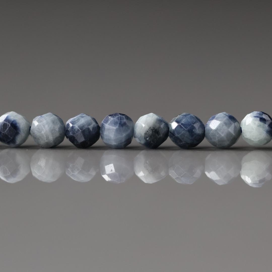 4mm Light Sapphire Beads – Faceted Round Natural Gemstone 15" Strand