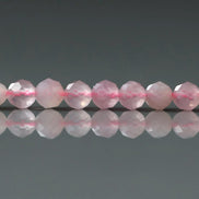 4mm Madagascar Rose Quartz Faceted Beads 15