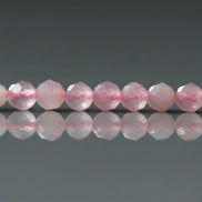 4mm Madagascar Rose Quartz Beads ‚Äì Faceted Round Natural Gemstone 15