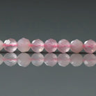 4mm Madagascar Rose Quartz Beads ‚Äì Faceted Round Natural Gemstone 15" Strand