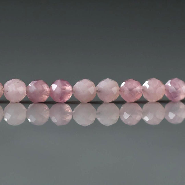4mm AAA Madagascar Rose Quartz Gemmy Faceted Beads 14 Pcs Genuine Gemstone for Jewelry Making Beading Craft Gift Beads