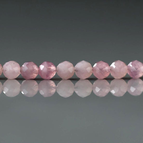 4mm AAA Madagascar Rose Quartz Gemmy Faceted Beads 14 Pcs Genuine Gemstone for Jewelry Making Beading Craft Gift Beads