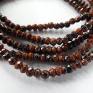 4mm Mahogany Obsidian Beads Hand Faceted Rondel Beads 13