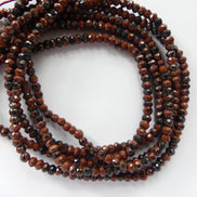 4mm Mahogany Obsidian Beads Hand Faceted Rondel Beads 13