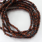 4mm Mahogany Obsidian Beads Hand Faceted Rondel Beads 13" Brown Snowflake Obsidian Beads Gemstone Beading Crafter Gift Jewelry Making