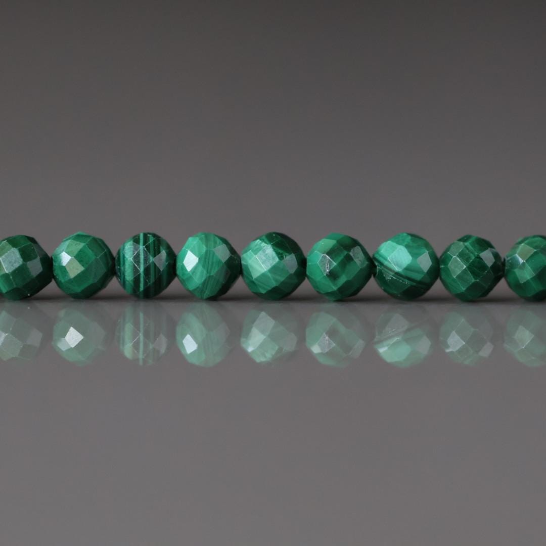 4mm Malachite Faceted Beads 15" Vivid Green Malachite Gemstone Beads for Jewelry Making Beading Gift Crafter