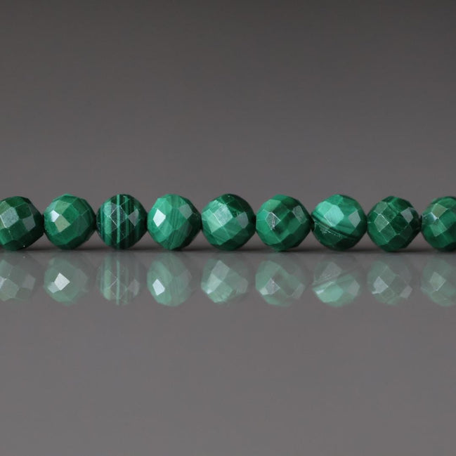 4mm Malachite Faceted Beads 15" Vivid Green Malachite Gemstone Beads for Jewelry Making Beading Gift Crafter