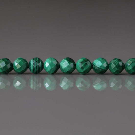 4mm Malachite Faceted Beads 15" Vivid Green Malachite Gemstone Beads for Jewelry Making Beading Gift Crafter