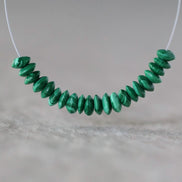 4mm Malachite Beads Smooth Rondelle German Cut Natural Gemstone Beads for Jewelry Making Supplies
