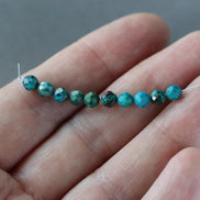 4mm Rare Malacholla Beads Faceted 10 Pcs Malachite Bead Chrysocolla Gemstone Beads for Jewelry Making Beading Gift Crafter