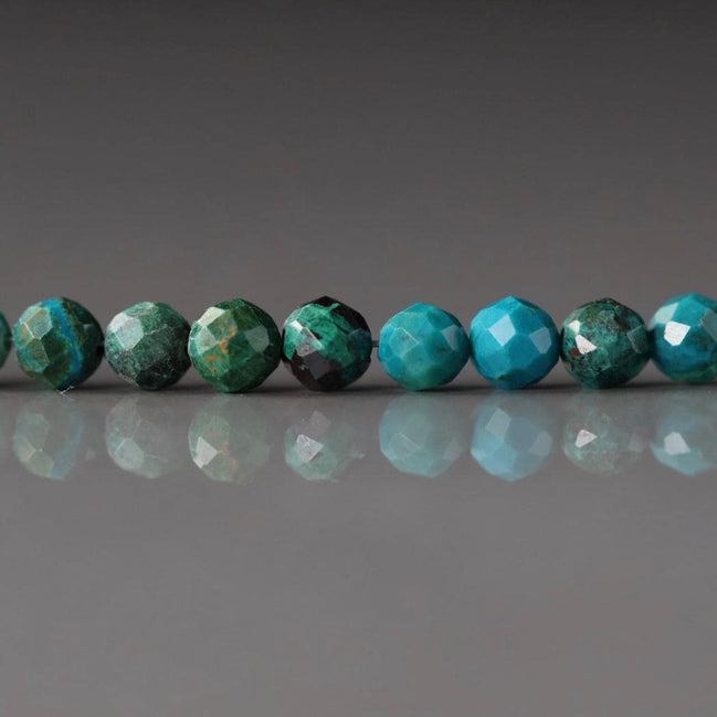 4mm Rare Malacholla Beads Faceted 10 Pcs Malachite Bead Chrysocolla Gemstone Beads for Jewelry Making Beading Gift Crafter