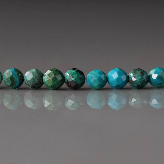 4mm Rare Malacholla Beads Faceted 10 Pcs Malachite Bead Chrysocolla Gemstone Beads for Jewelry Making Beading Gift Crafter