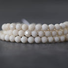 4mm Milky White River Stone Beads Faceted Round Riverstone 15" Natural Gemstone for DIY Jewelry Making Beading Supplies
