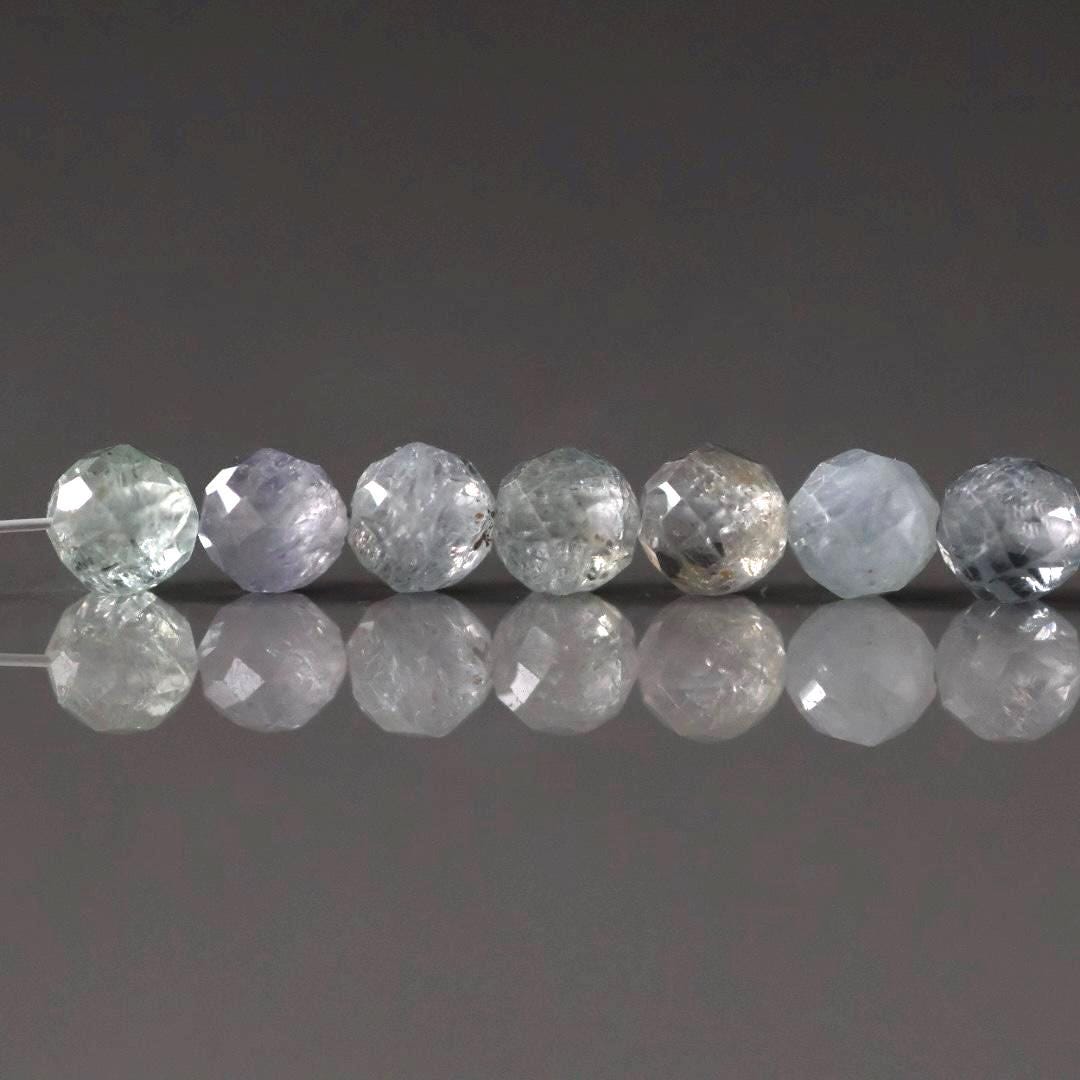 4mm Rare Montana Sapphire Beads Faceted Round 10pcs Raw Genuine Gemstone Beads Jewelry Making Supply September Birthstone
