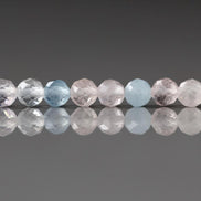 4mm AAA Multi Aquamarine Beads Faceted 15