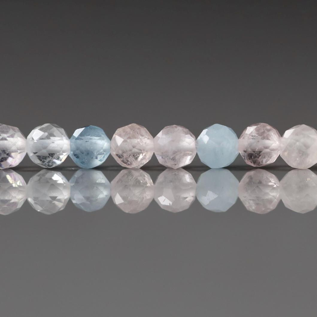 4mm AAA Multi Aquamarine Beads Faceted 15" Natural Genuine Pastel Gemstone Beads Jewelry Making Beading Craft Gift Beads March Birthstone