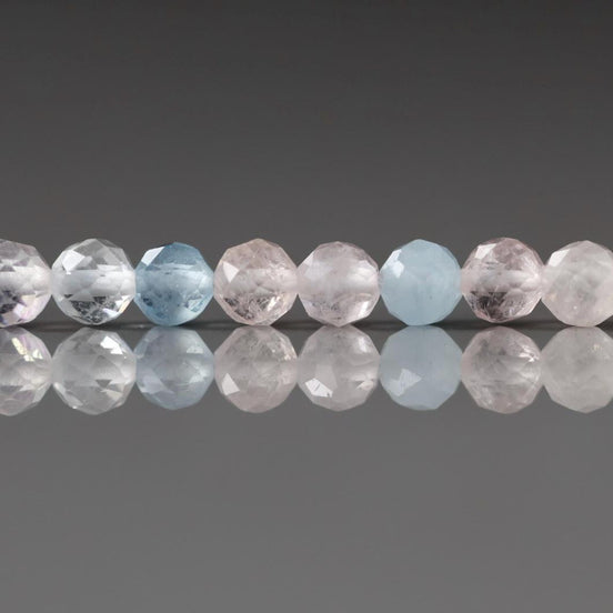 4mm AAA Multi Aquamarine Beads Faceted 15" Natural Genuine Pastel Gemstone Beads Jewelry Making Beading Craft Gift Beads March Birthstone