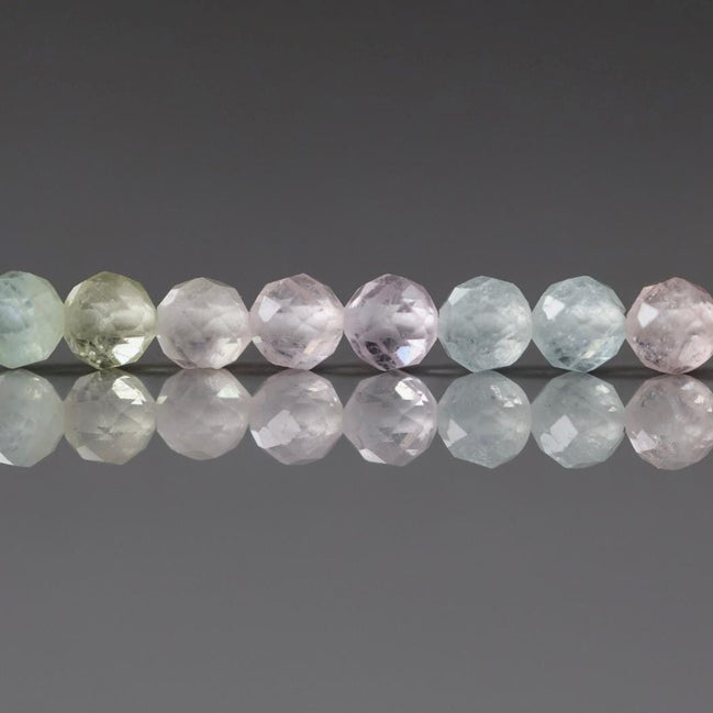 4mm AAA Multi Aquamarine Beads Faceted 15" Natural Genuine Pastel Gemstone Beads Jewelry Making Beading Craft Gift Beads March Birthstone