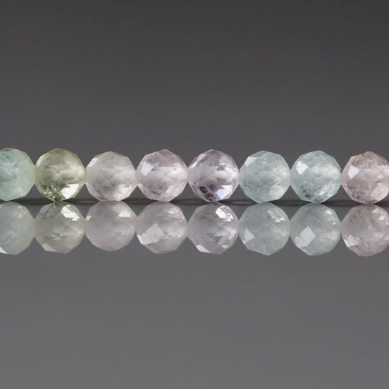 4mm AAA Multi Aquamarine Beads Faceted 15" Natural Genuine Pastel Gemstone Beads Jewelry Making Beading Craft Gift Beads March Birthstone