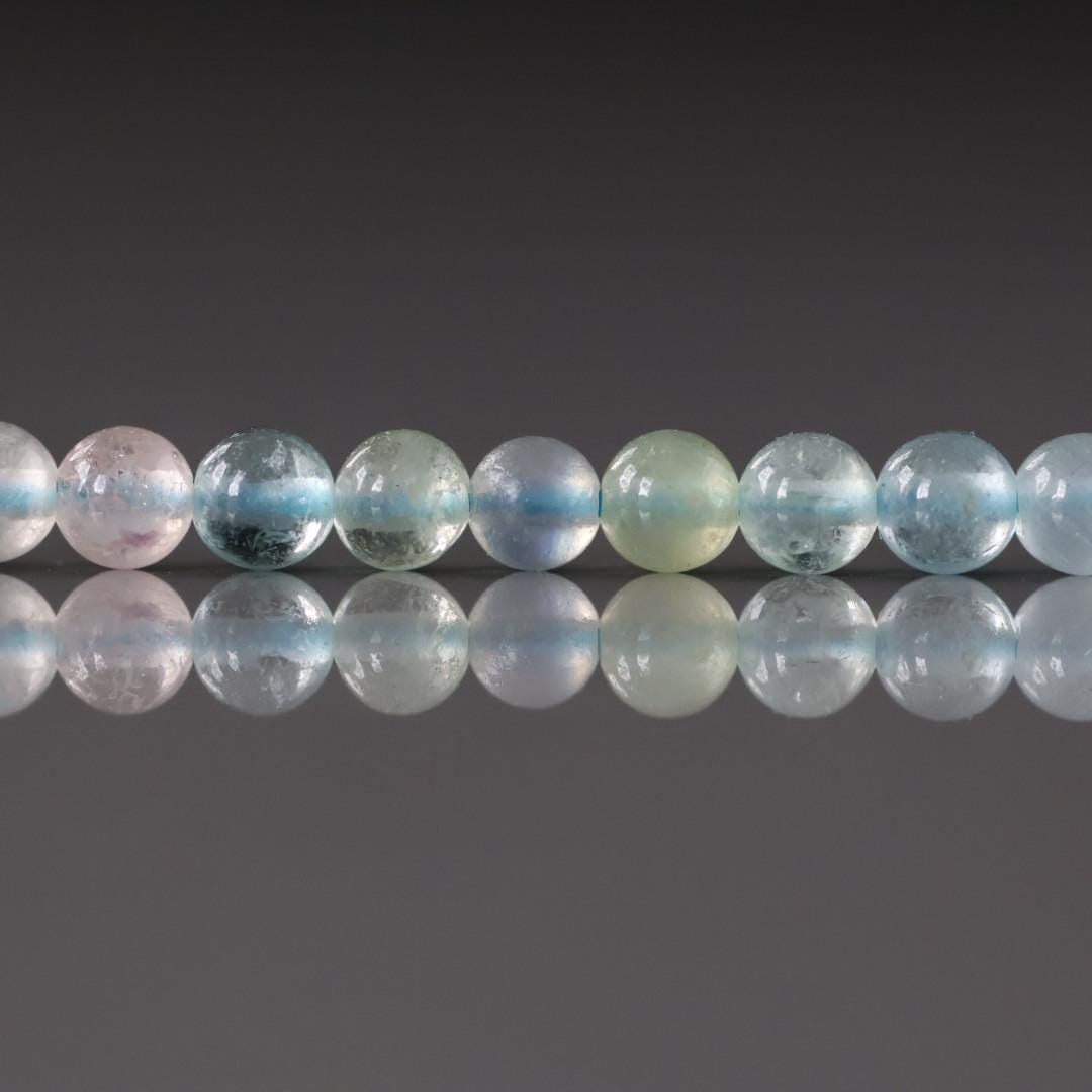 4mm Natural Multi Aquamarine Beads 15" Raw Aquamarine Smooth Genuine Gemstone Beads Jewelry Making Beading Craft Gift Beads March Birthstone
