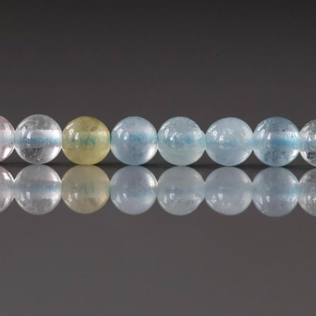 4mm Natural Multi Aquamarine Beads 15" Raw Aquamarine Smooth Genuine Gemstone Beads Jewelry Making Beading Craft Gift Beads March Birthstone