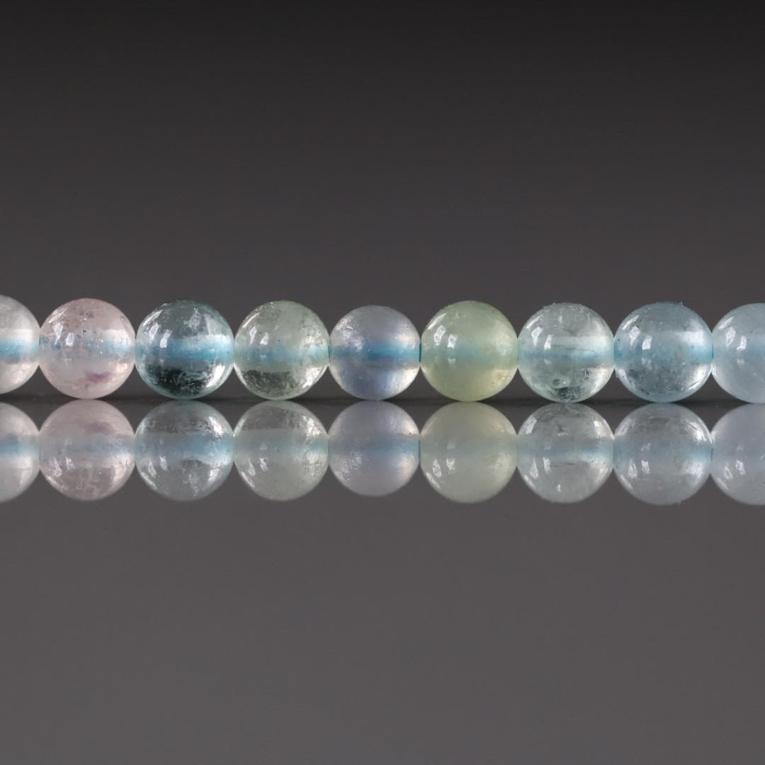 4mm Multi Aquamarine Beads ‚Äì Smooth Round Natural Gemstone 15" Strand