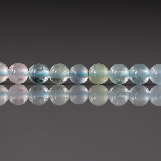 4mm Multi Aquamarine Beads ‚Äì Smooth Round Natural Gemstone 15" Strand