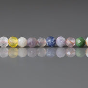 4mm Multi Gemstone Micro Beads - Faceted Round Natural Gemstone 15