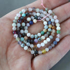 4mm Multi Gemstone Micro Beads - Faceted Round Natural Gemstone 15" Strand