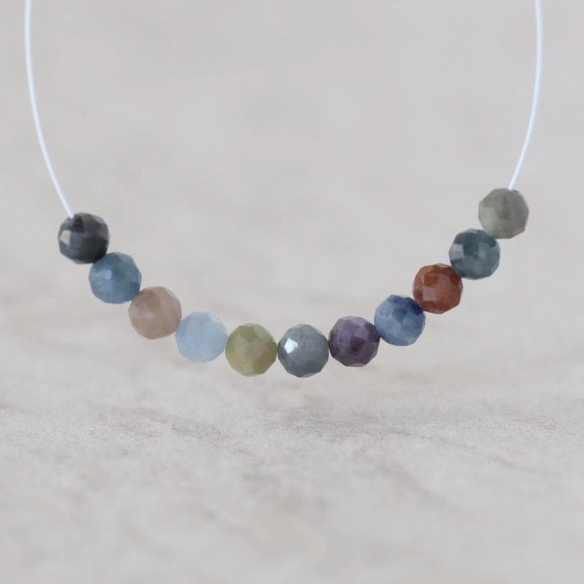 4mm Multi Sapphire Beads – Faceted Round Natural Gemstone - 14 pcs