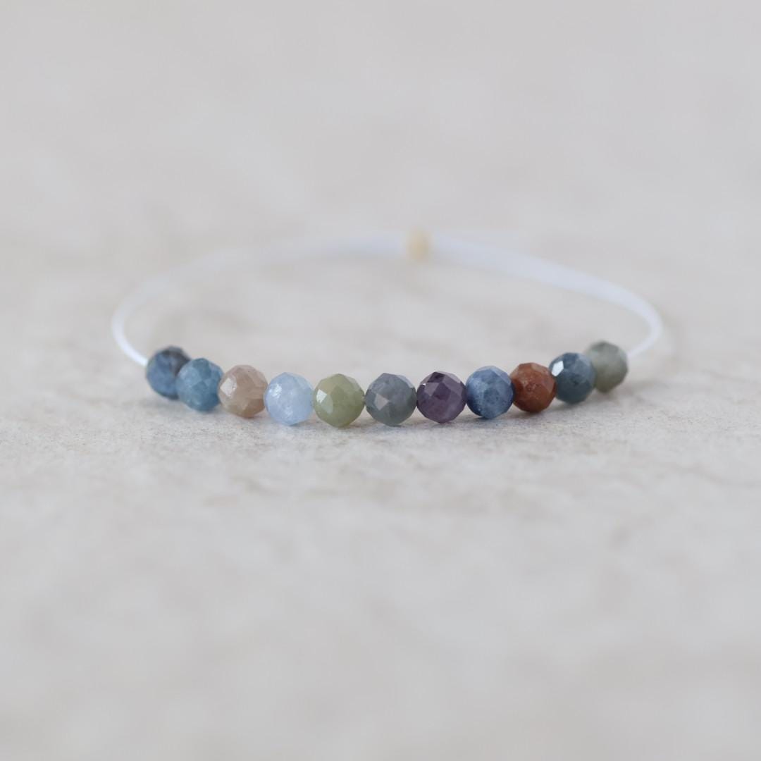 4mm Multi Sapphire Beads – Faceted Round Natural Gemstone - 14 pcs